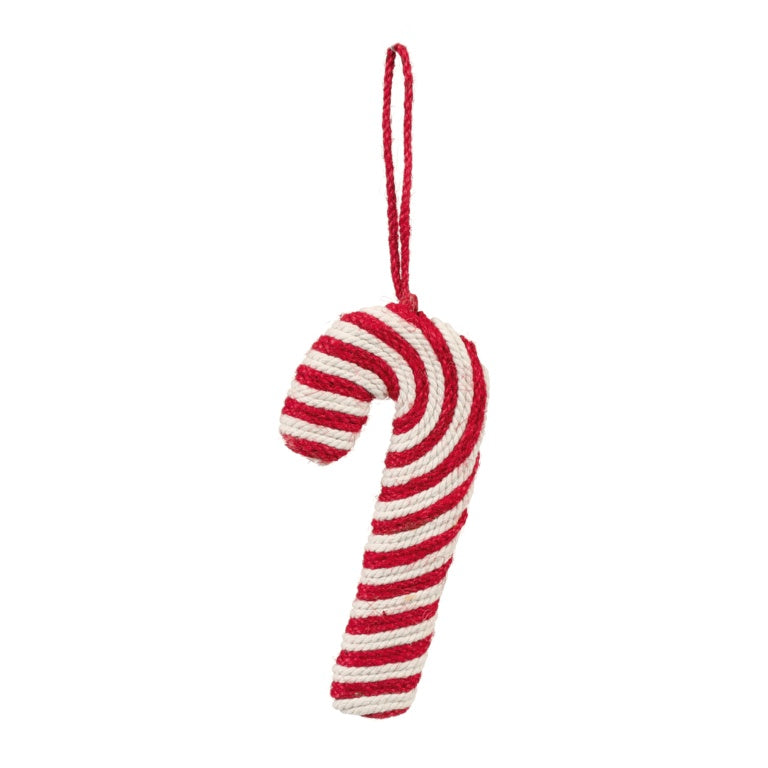 Premier Jute Red/White Stripe Candy Cane Hanging Decoration