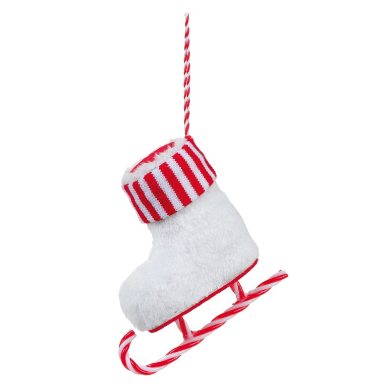 Premier Red White Stripe Skates Hanging Decoration