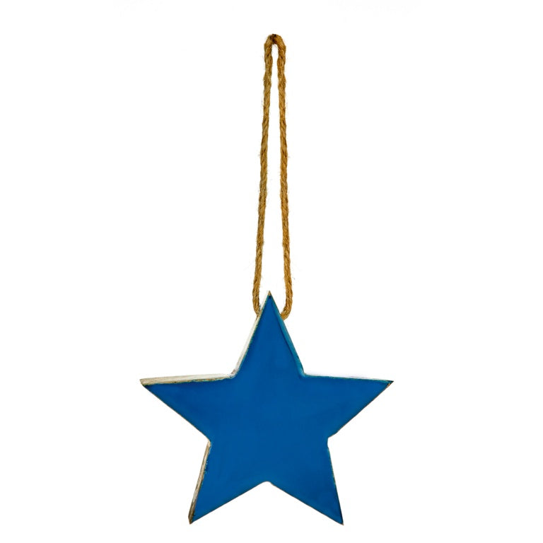 Premier Dark Blue Enamel Star Hanging Decoration