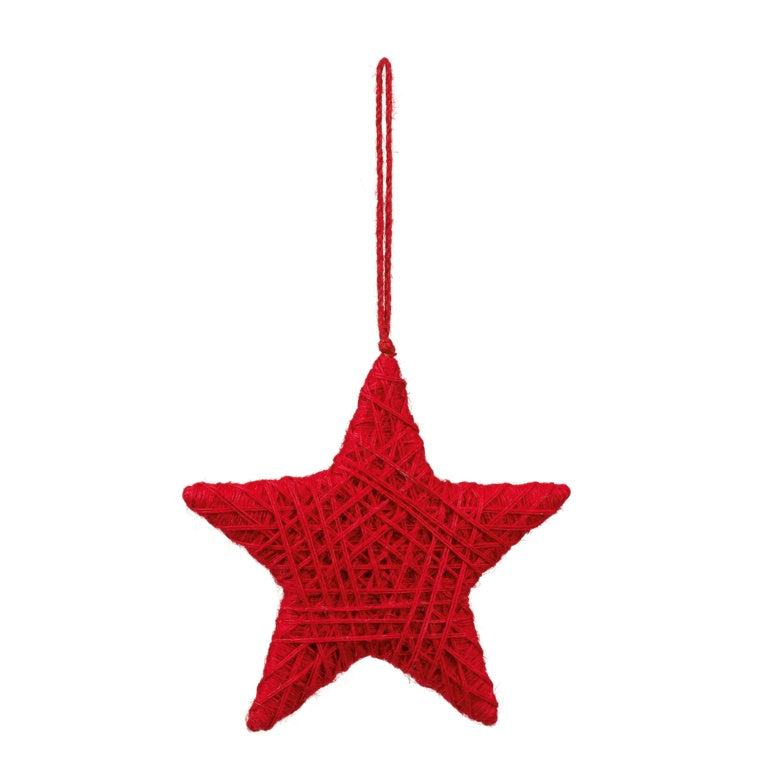 Premier Red Jute Star Hanging Decoration