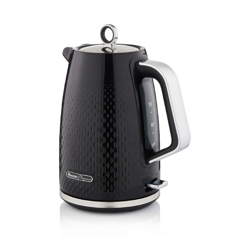 Swan Textured Jug Kettle 1.7L Black