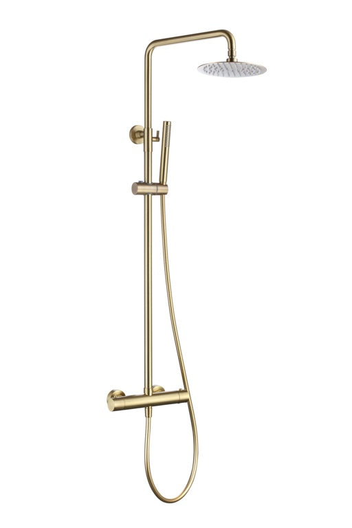 SP Aria Therm Cool Touch Round Shower Black & Brass
