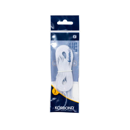 Korbond Elastic – White 6mm x 3m