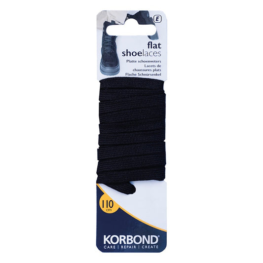 Korbond Black Flat Shoe Laces