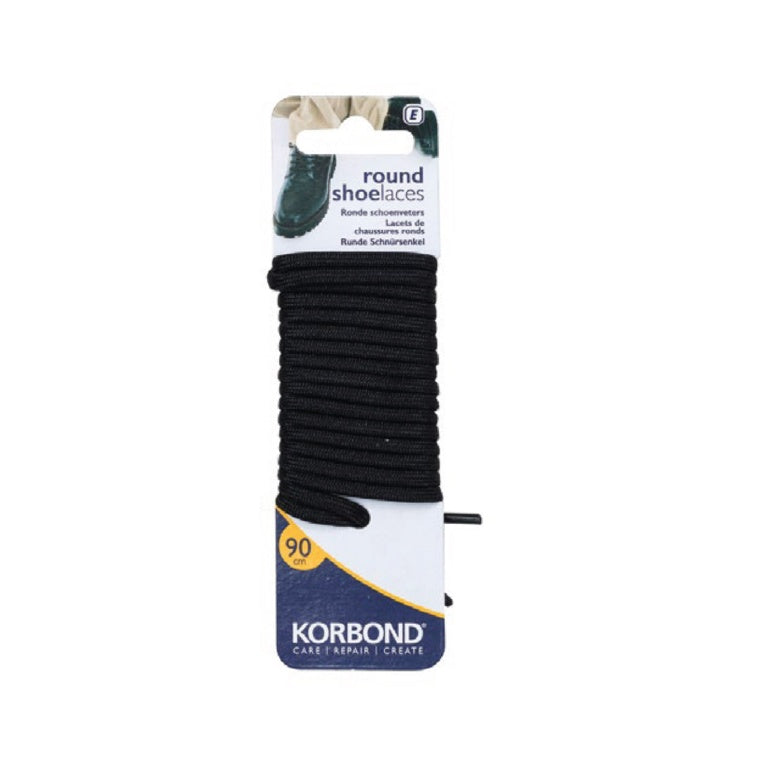 Korbond Black Round Shoe Laces