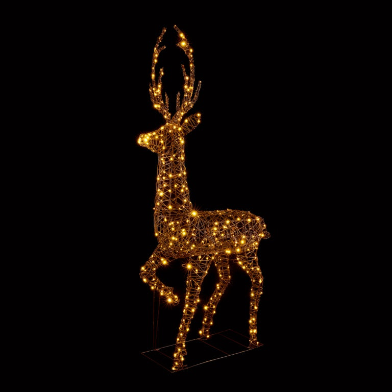 Premier Multi Action Rattan Effect Tiptoe Stag 440 LEDs