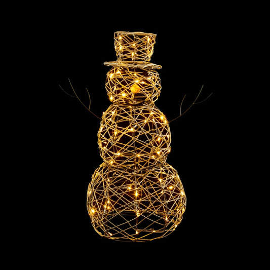 Premier Multi Action Rattan Effect Snowman 130 LEDs