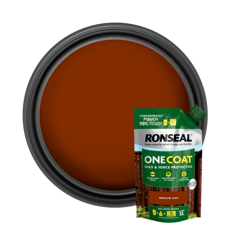 Ronseal One Coat Shed & Fence Refill Pouch 950ml