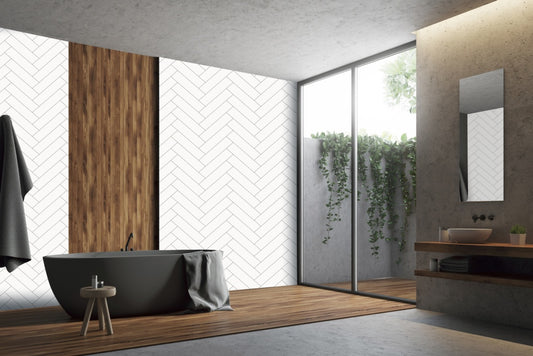 Giavani Chevron White Wall Panels
