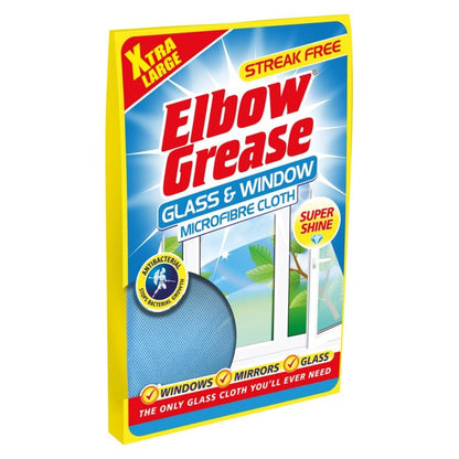 Elbow Grease Glass & Window Microfibre Cloth - Blue (Single)