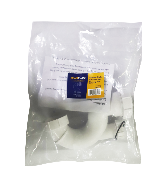 Securplumb Shallow Bath Trap C/W Access 40mm