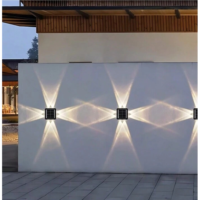 Extrastar LED Solar 4 Way Wall Lamp Warm White 3000k