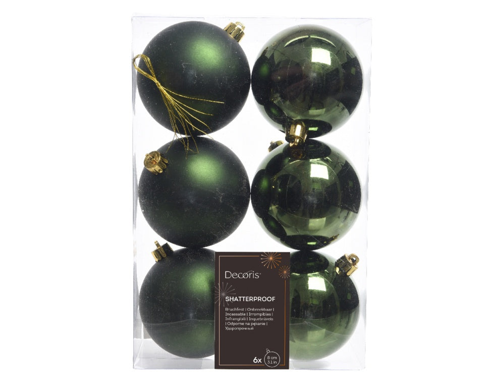 Kaemingk Shatterproof Baubles 8cm Box 6