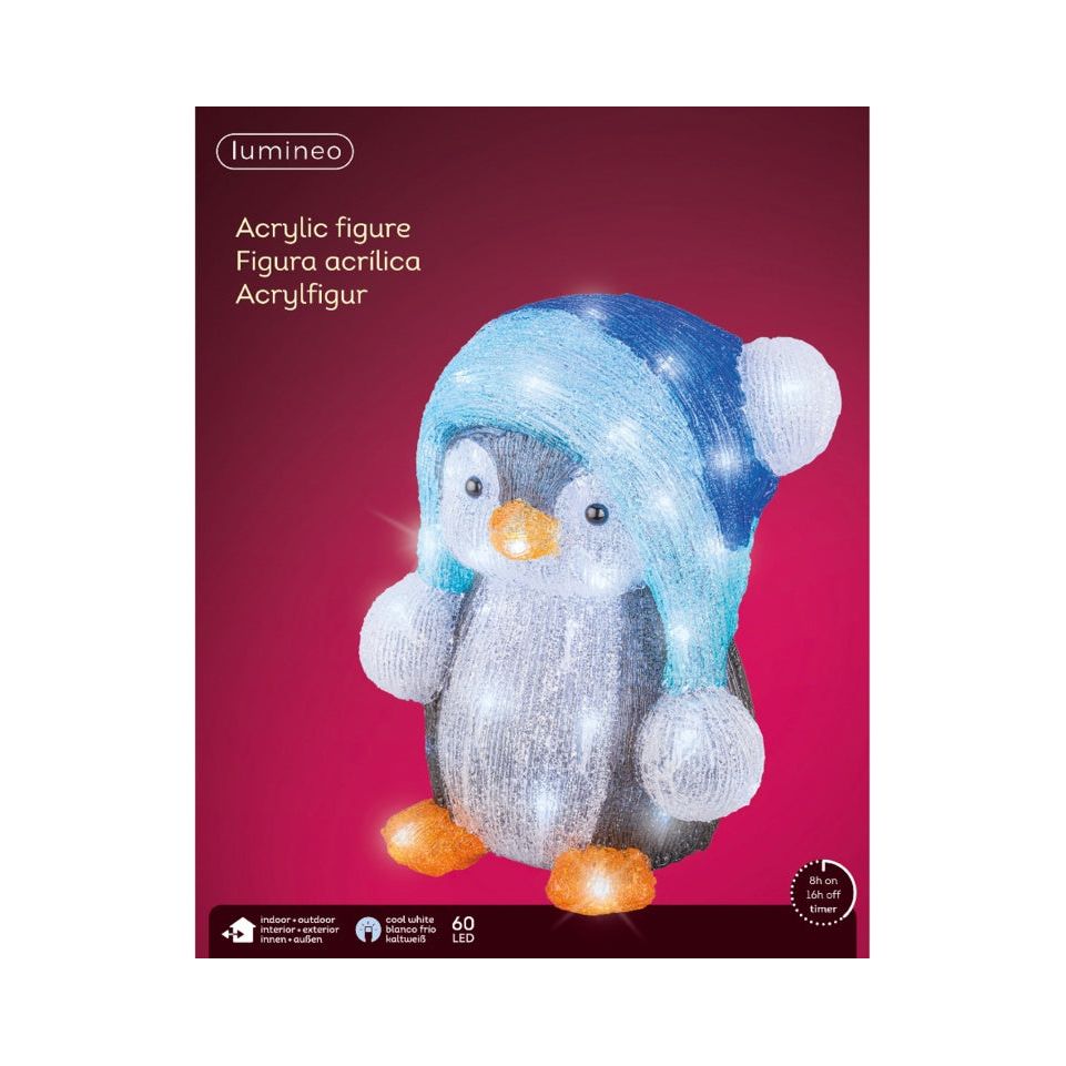 Kaemingk Acrylic Penguin Cool White Lights