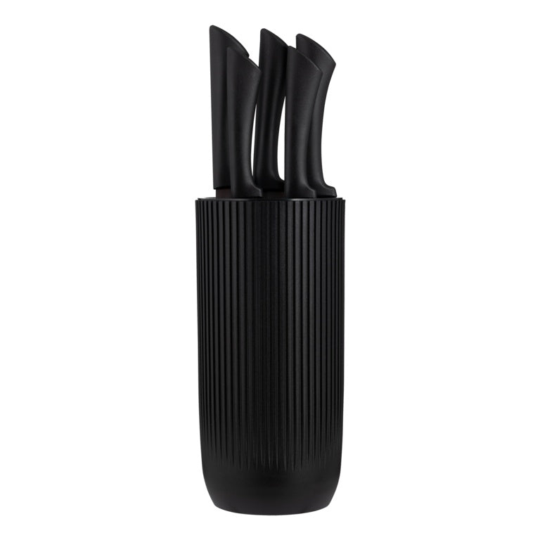 Viners Everyday Black Ripple Knife Block 5 Piece