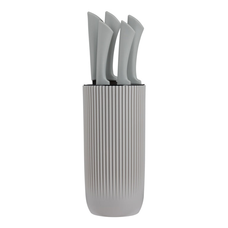 Viners Everyday Grey Ripple Knife Block 5 Piece