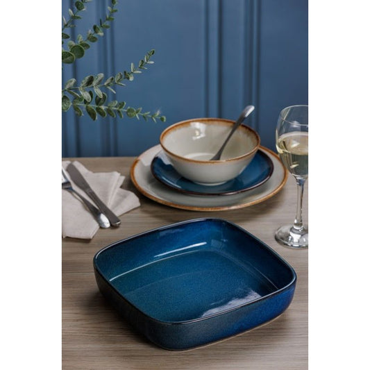 Mason Cash Reactive Blue Square Dish 24cm x 24cm x 5.5cm