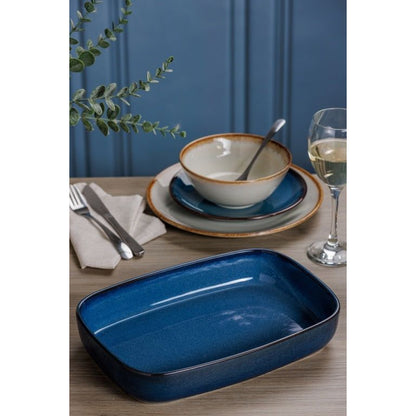 Mason Cash Reactive Blue Rectangular Dish