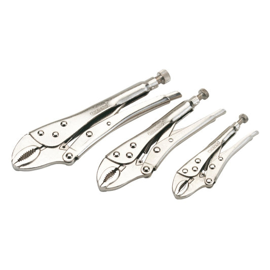 Draper Soft Grip Curved Jaw Pliers Set Pack 3