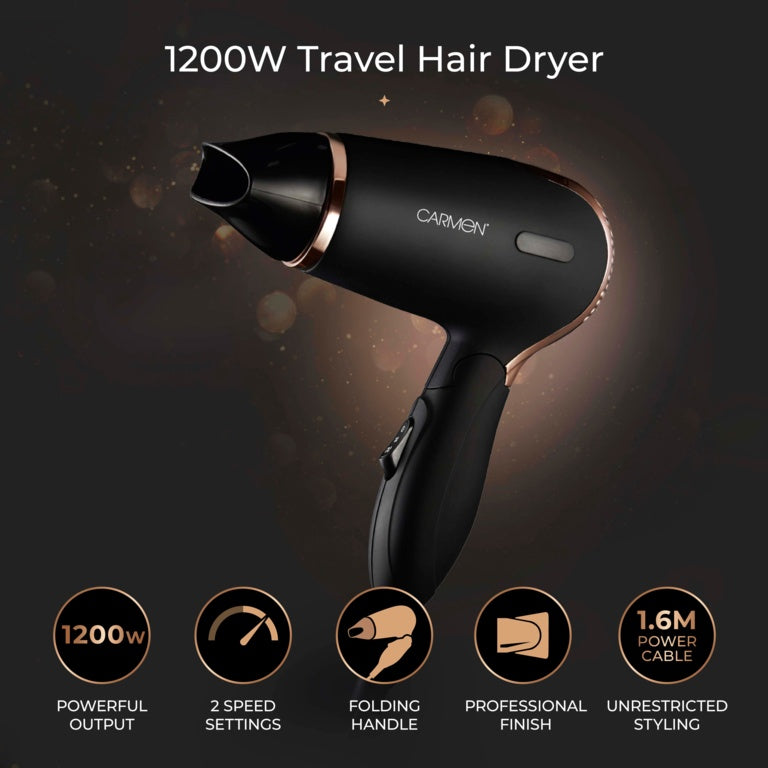 Carmen Noir 11 Travel Hair Dryer