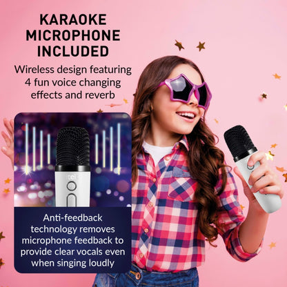 Itek White Mini Karaoke Bluetooth Speaker & Mic 5W