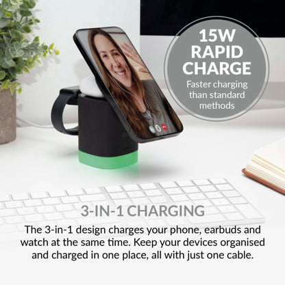 Itek 3 in 1 Foldable Fast Wireless Charger