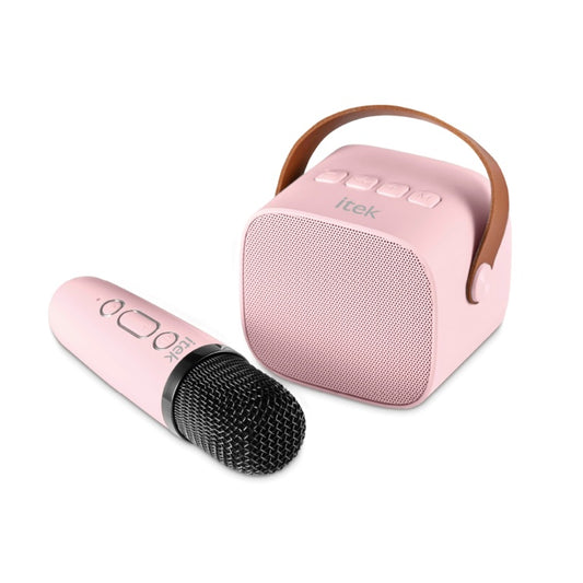 Itek Pink Mini Karaoke Bluetooth Speaker & Mic