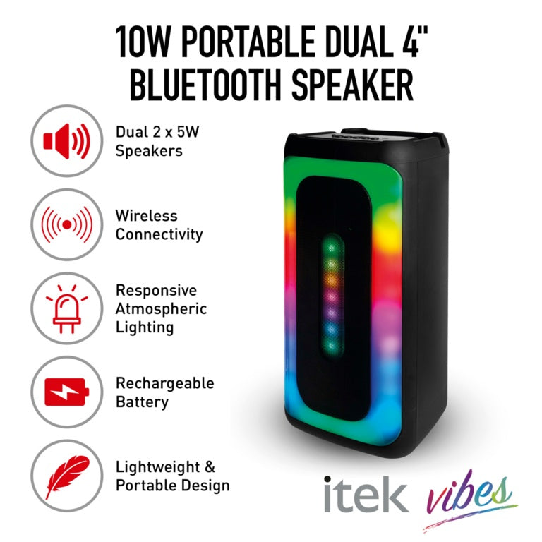 Itek Vibes Illuminated Party Speaker 10W