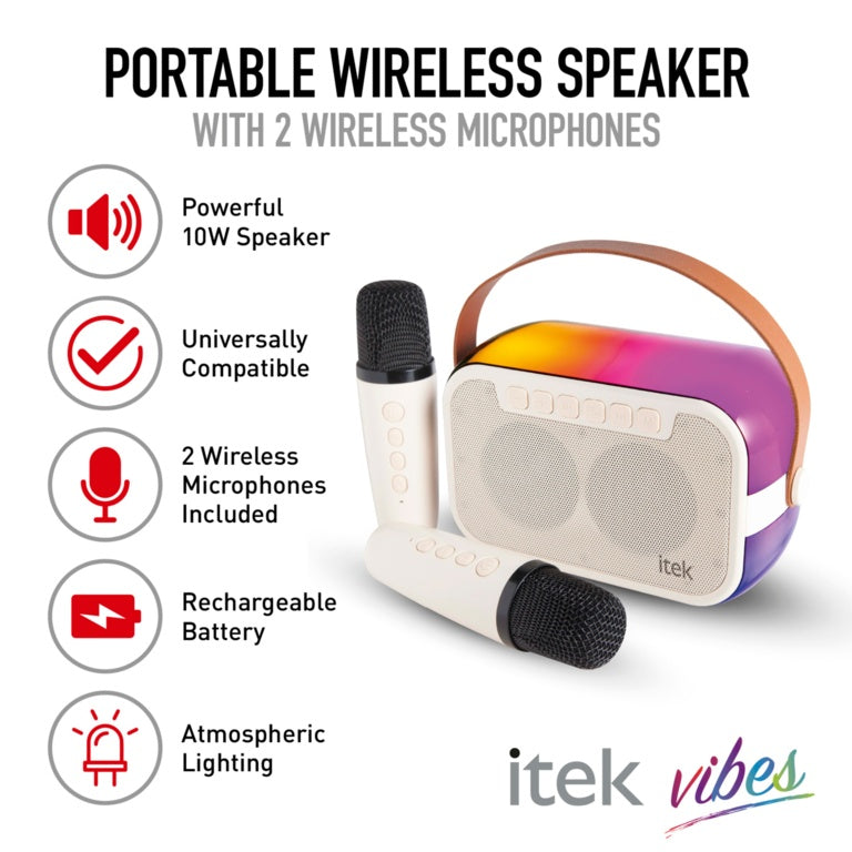 Itek Portable Bluetooth Speaker With 2 Microphones