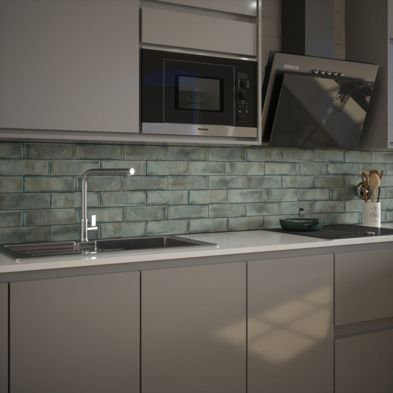 Johnson Tiles Melrose Moss Gloss Wall Tile 245 x 75mm 0.99m²