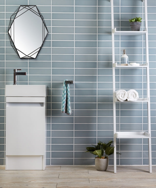 Johnson Tiles South Bank Pewter Gloss Field Tile 245 x 75mm 0.99m²