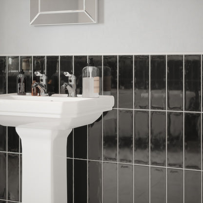 Johnson Tiles 1901 Boote Black Wall Tile 245 x 75mm 0.99m²