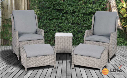 Pagoda Chambery Beige Deluxe Reclining Companion Set