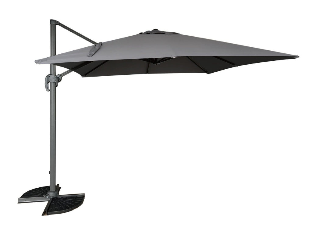 Pagoda 3 x 3m Deluxe Overhang Square Parasol Grey