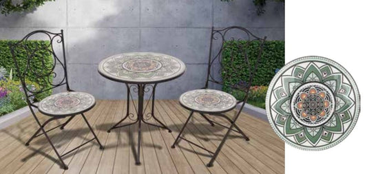 Pagoda Ceramic Bistro Set Sage