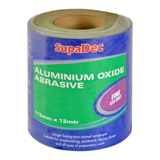 SupaDec Aluminium Oxide Roll Fine Grade, 120 Grit, 12m