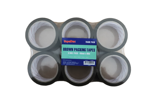 SupaDec Brown Tape 48mm  X 66mtr Pk6