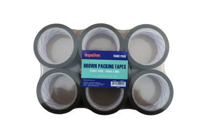 SupaDec Brown Tape 48mm  X 66mtr Pk6