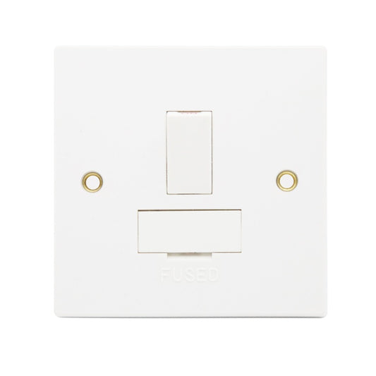 Securlec Square 1 Gang Socket Fuse Spur Double Pole Square Edge