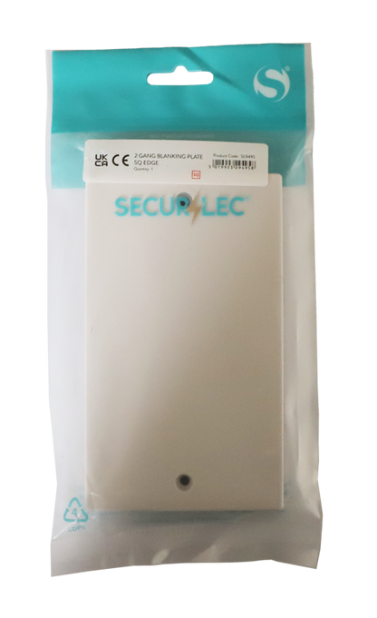 Securlec 2 Gang Blanking Plate Square Edge