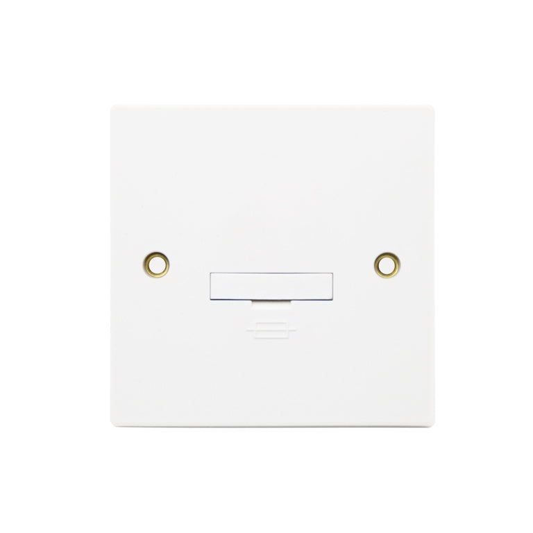 Securlec Square 1 Gang Unswitched Fused Spur Square Edge