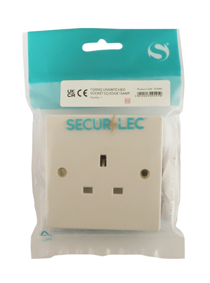 Securlec Square 1 Gang Socket