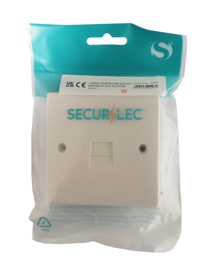 Securlec 1 Gang Telephone Socket Square Edge