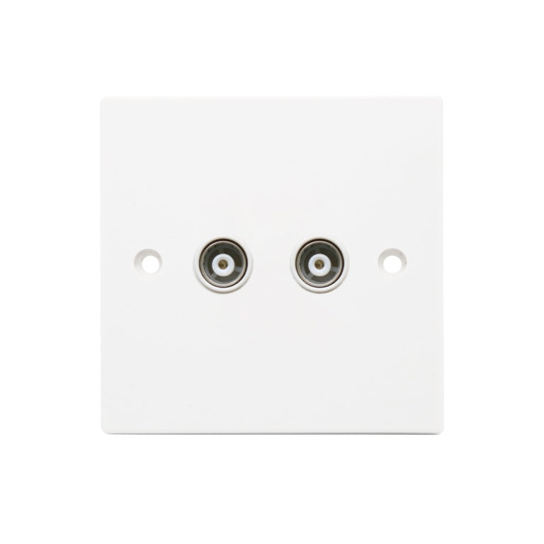Securlec 1 Gang Aerial Socket Square Edge