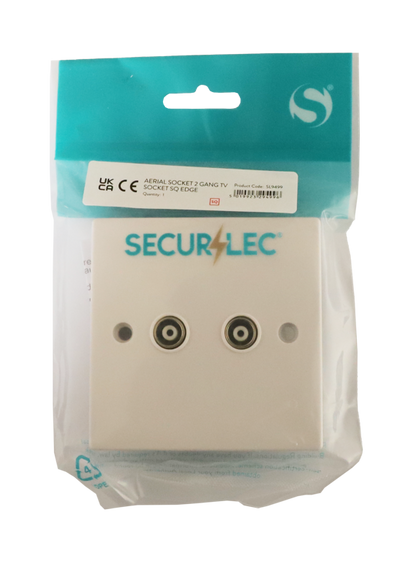 Securlec 1 Gang Aerial Socket Square Edge