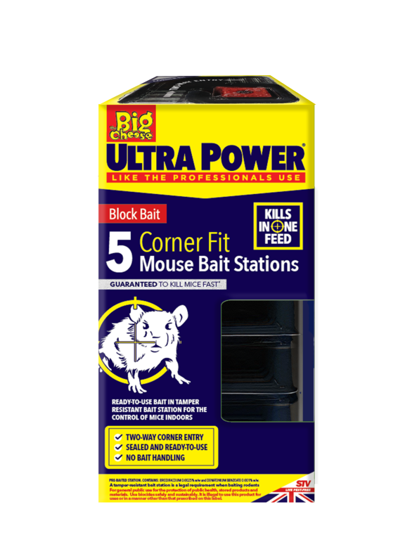 Ultra Power Corner Fit Mouse Bait Station Pack 5