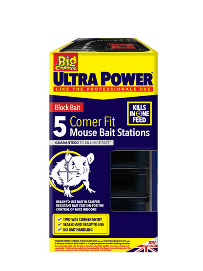 Ultra Power Corner Fit Mouse Bait Station Pack 5