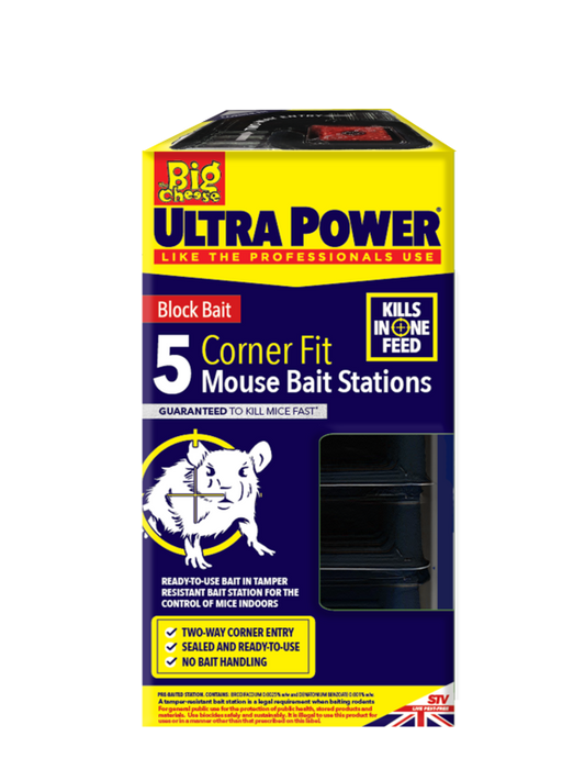 Ultra Power Corner Fit Mouse Bait Station Pack 5