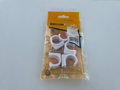 Securplumb Pipe Clips Nail In 22mm Pack 5
