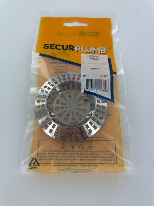 Securplumb CP Sink Strainer 45mm Pack 1